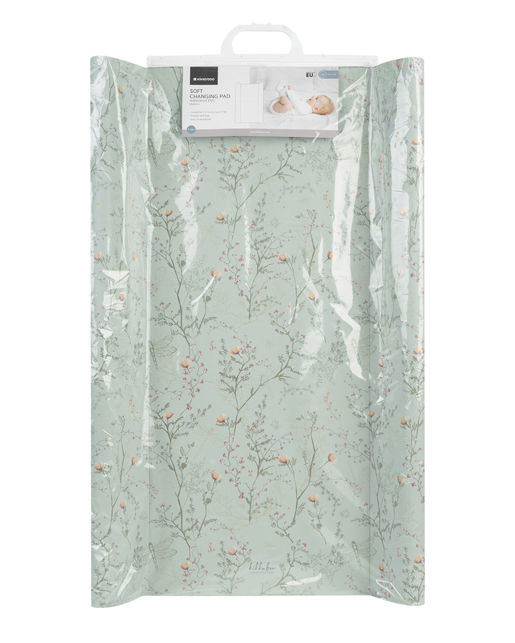 Мека PVC подложка за повиване 50х80см Secret Garden Green by Kikkaboo