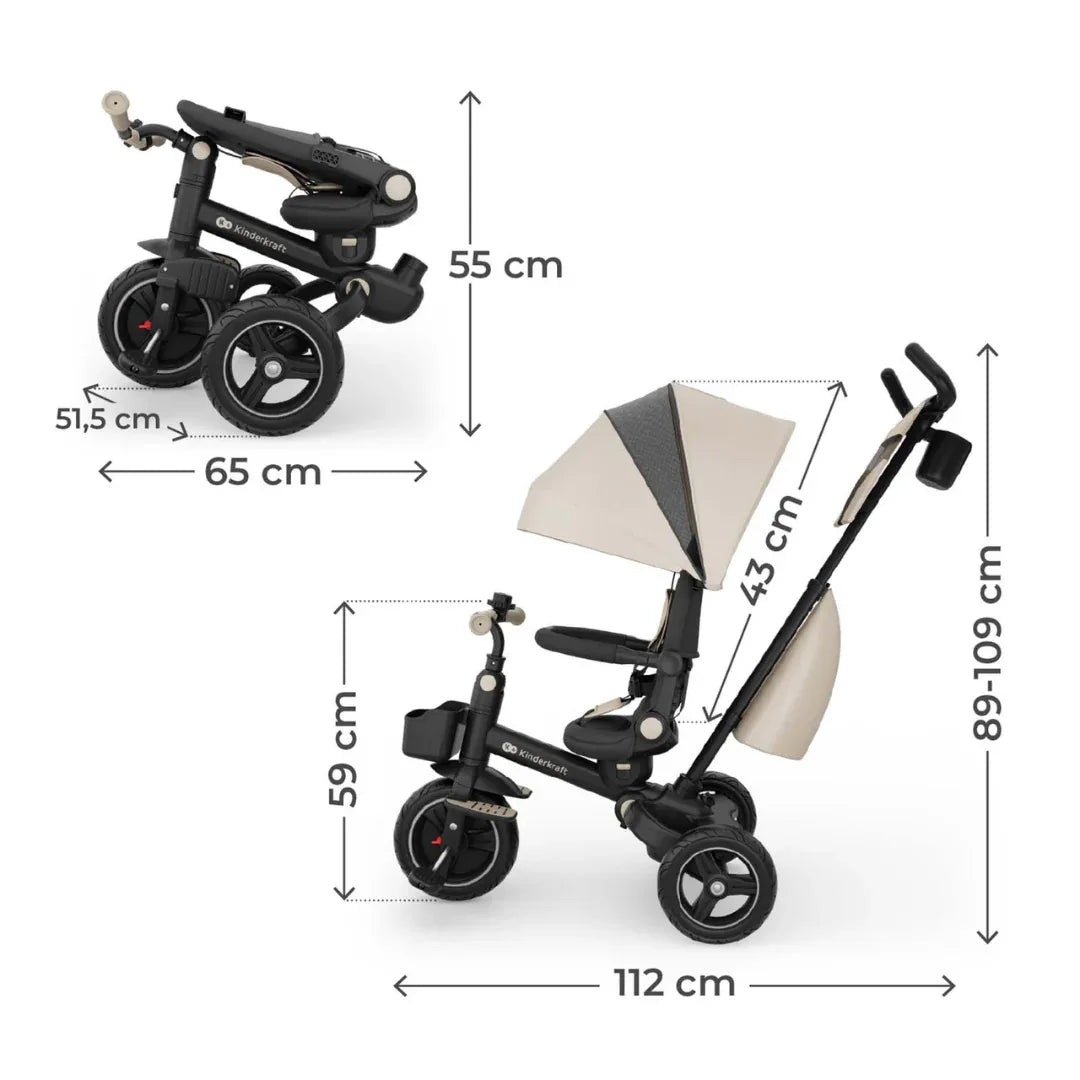 KinderKraft SPINSTEP 2 PLUS триколка БЕЖОВА by KinderKraft