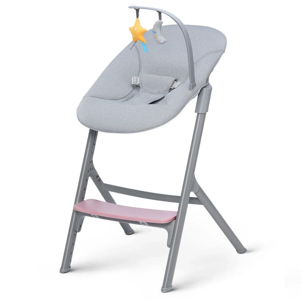 KinderKraft LIVY столче за хранене розово + CALMEE шезлонг by KinderKraft