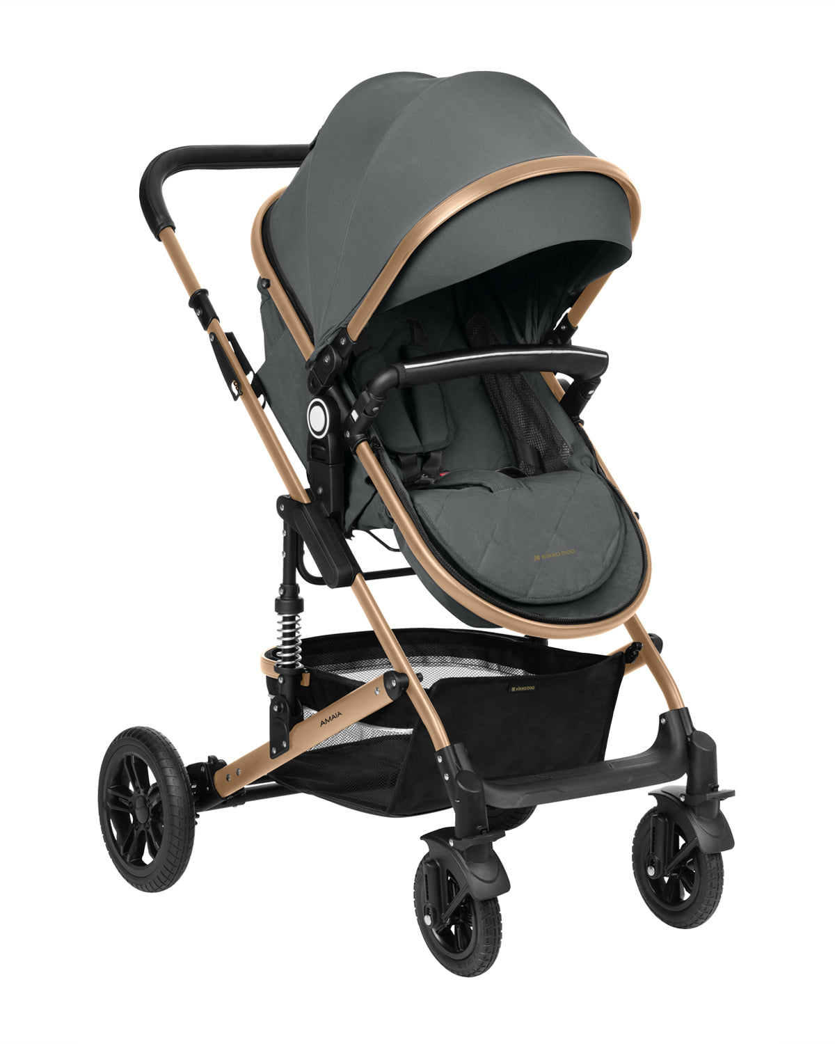 Комбинирана количка 3в1 трансф. седалка Amaia Dark Grey 2024 by Kikkaboo