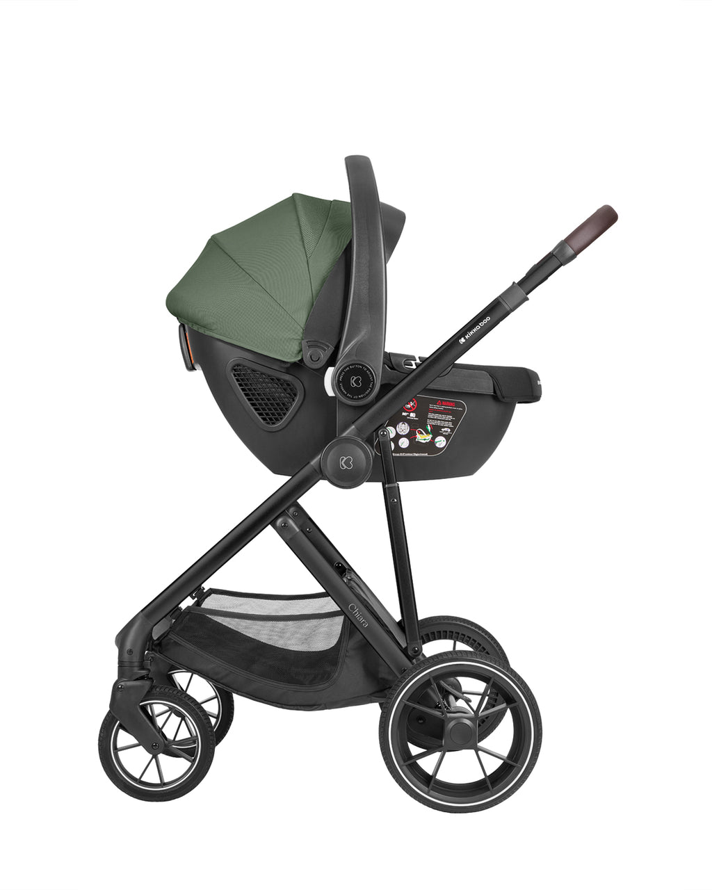 Комбинирана количка 3в1 с кош за новородено Chiara Army Green by Kikkaboo