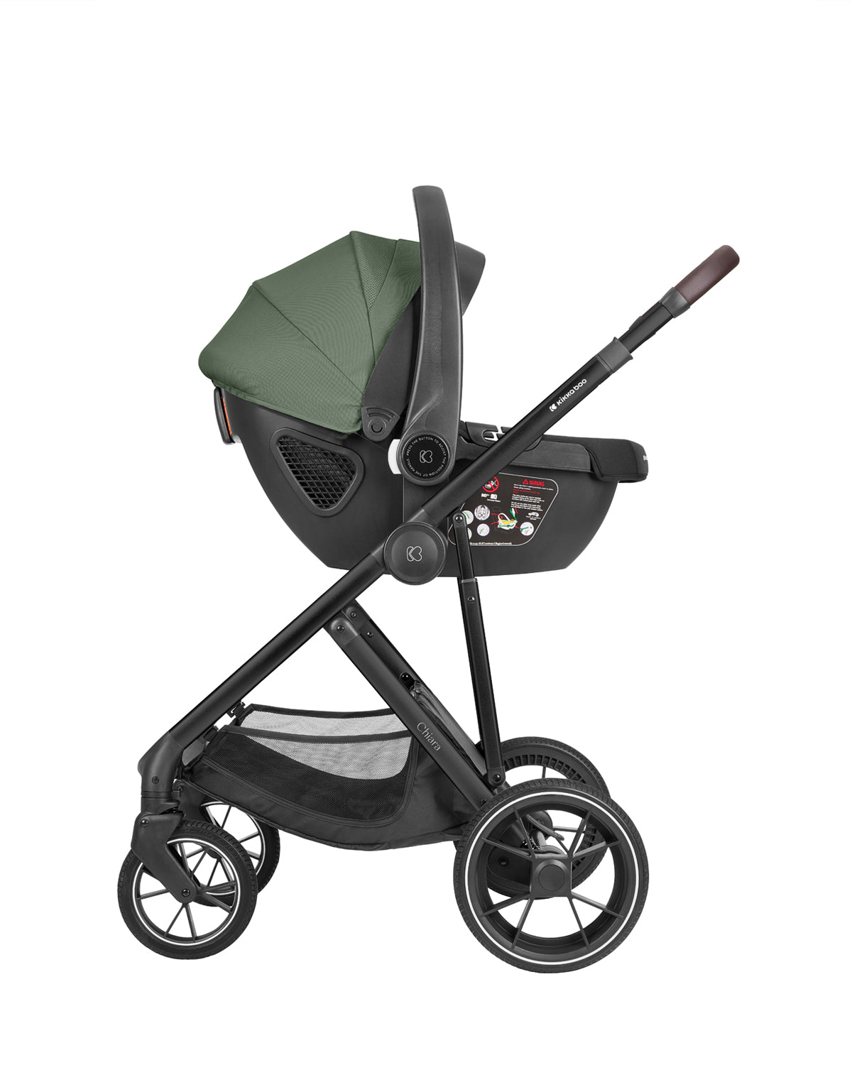 Комбинирана количка 3в1 с кош за новородено Chiara Army Green by Kikkaboo