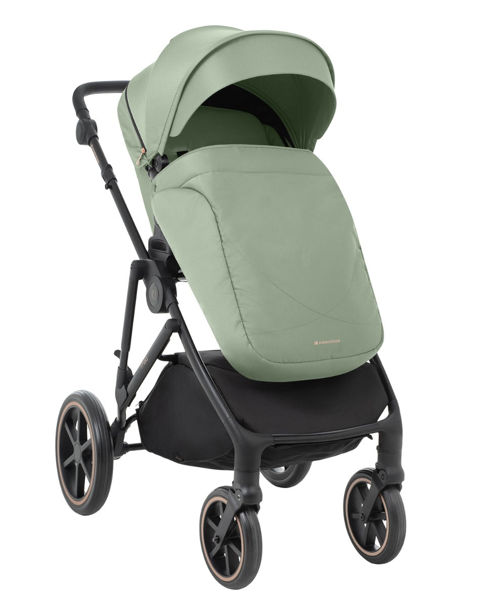 Комбинирана количка 2в1 с кош за новородено Thea Army Green 2024 by Kikkaboo