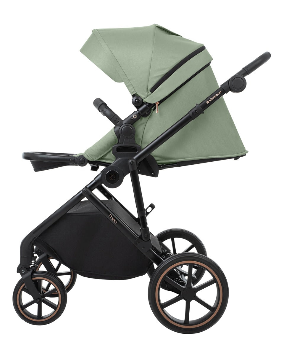 Комбинирана количка 2в1 с кош за новородено Thea Army Green 2024 by Kikkaboo