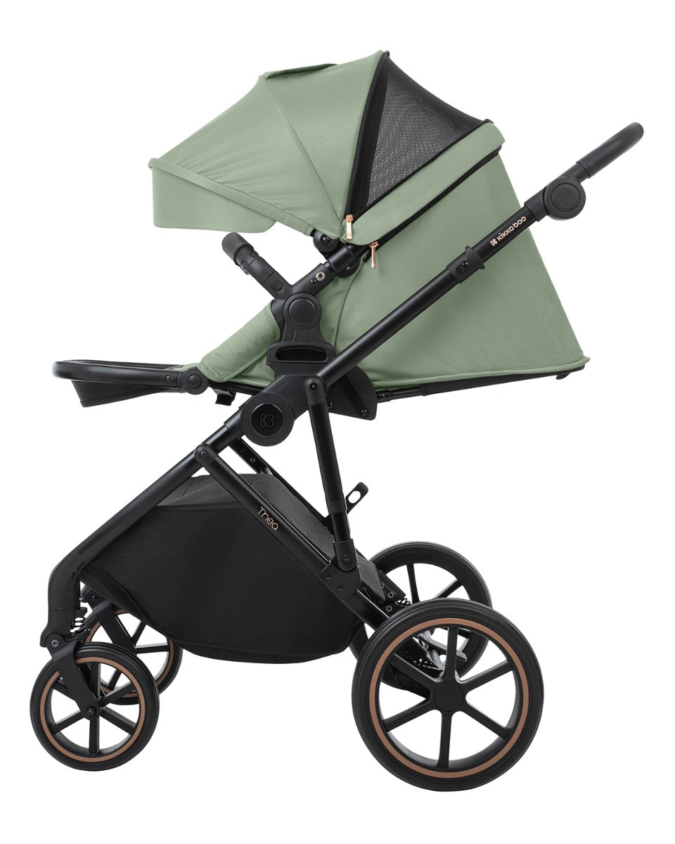 Комбинирана количка 2в1 с кош за новородено Thea Army Green 2024 by Kikkaboo