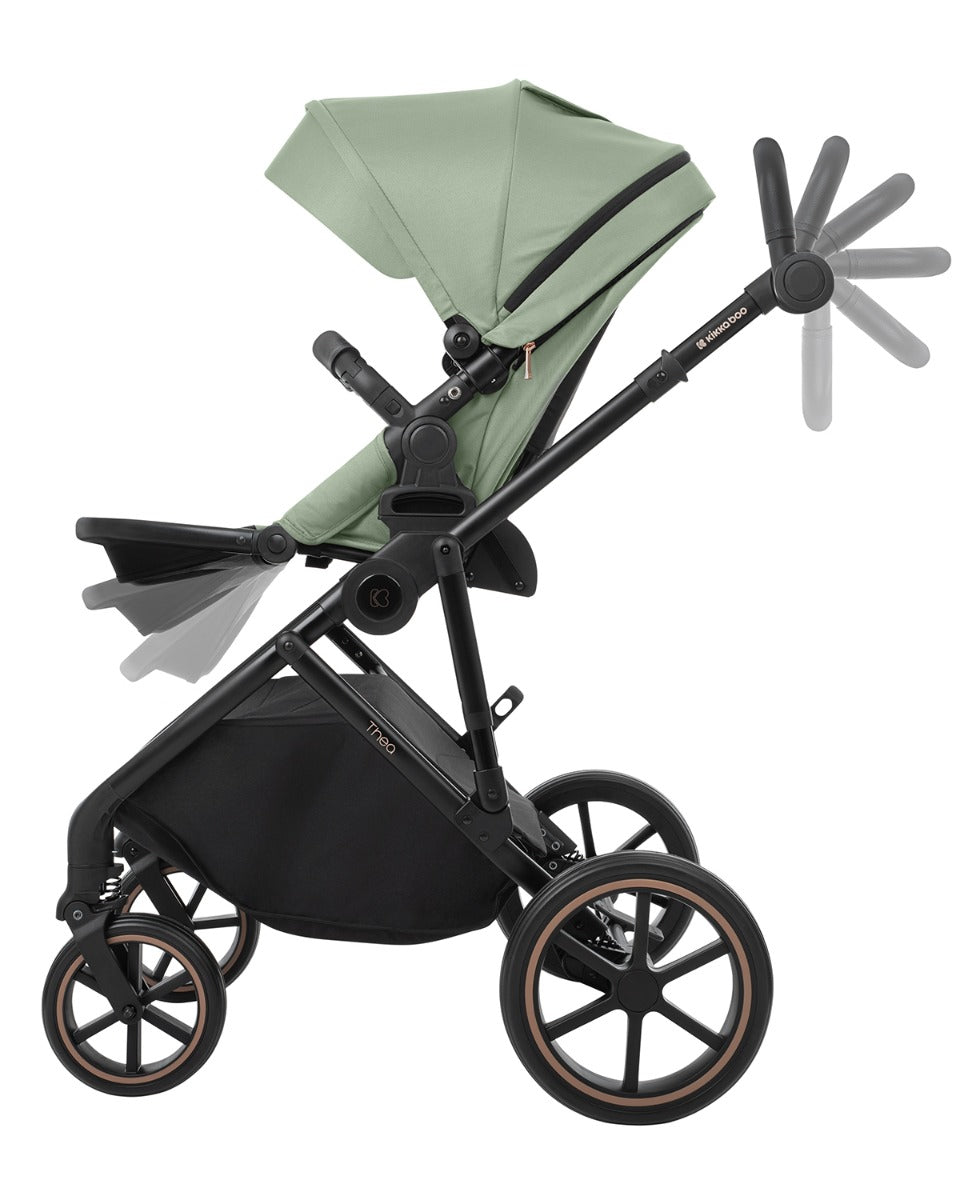Комбинирана количка 2в1 с кош за новородено Thea Army Green 2024 by Kikkaboo