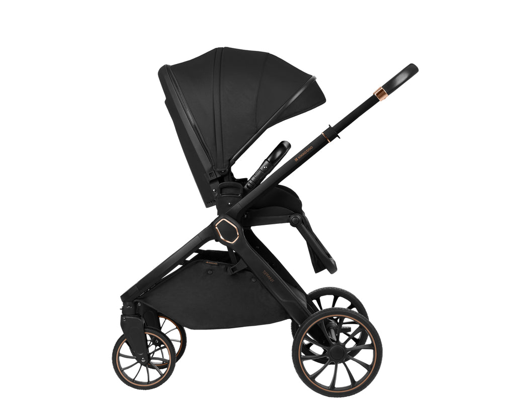 Комбинирана количка 2в1 с кош за новородено Tiffany Black 2024 by Kikkaboo
