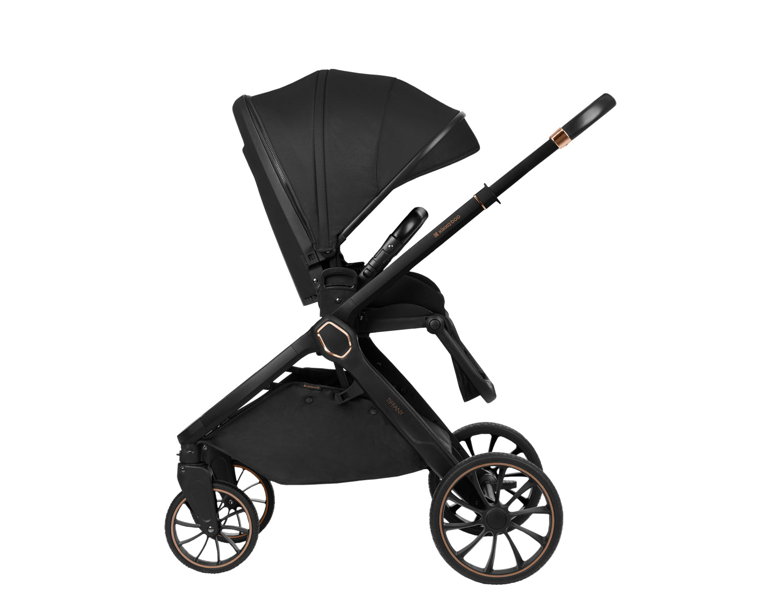 Комбинирана количка 2в1 с кош за новородено Tiffany Black 2024 by Kikkaboo