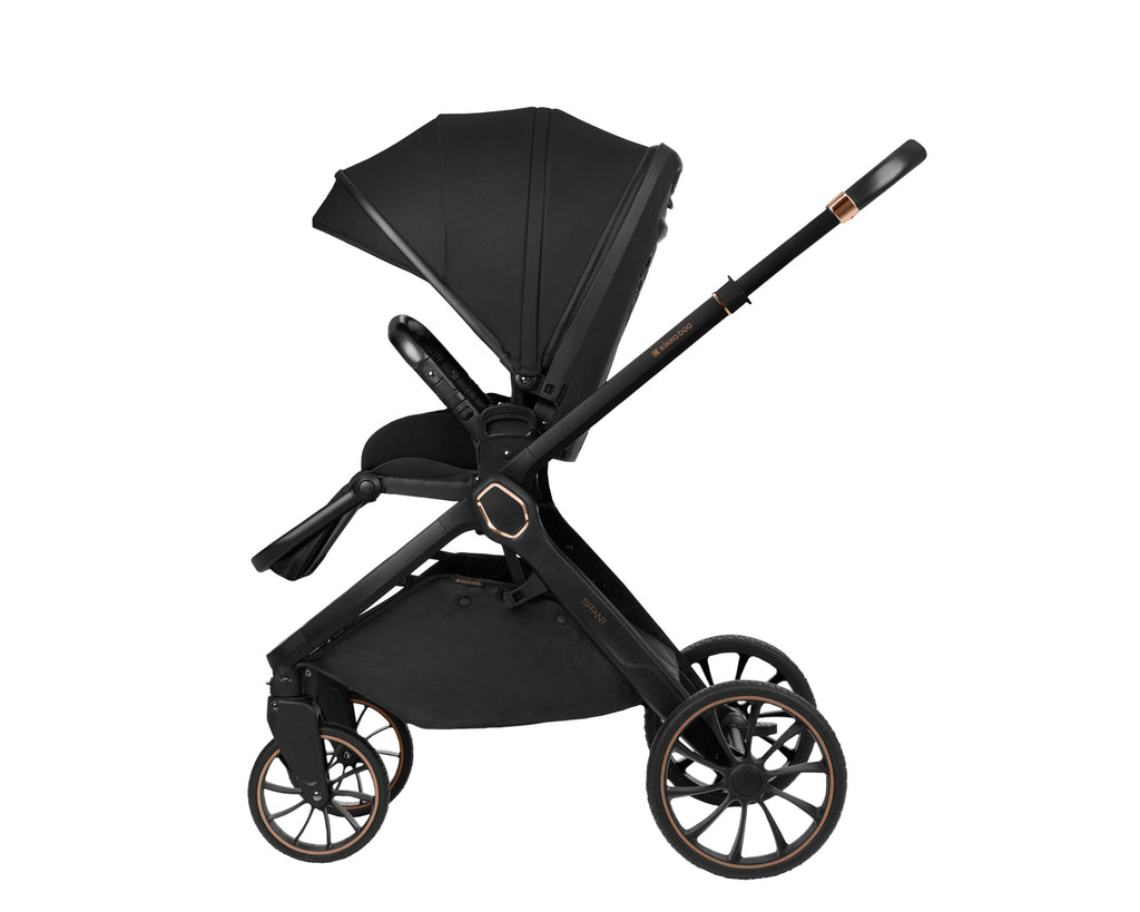 Комбинирана количка 2в1 с кош за новородено Tiffany Black 2024 by Kikkaboo