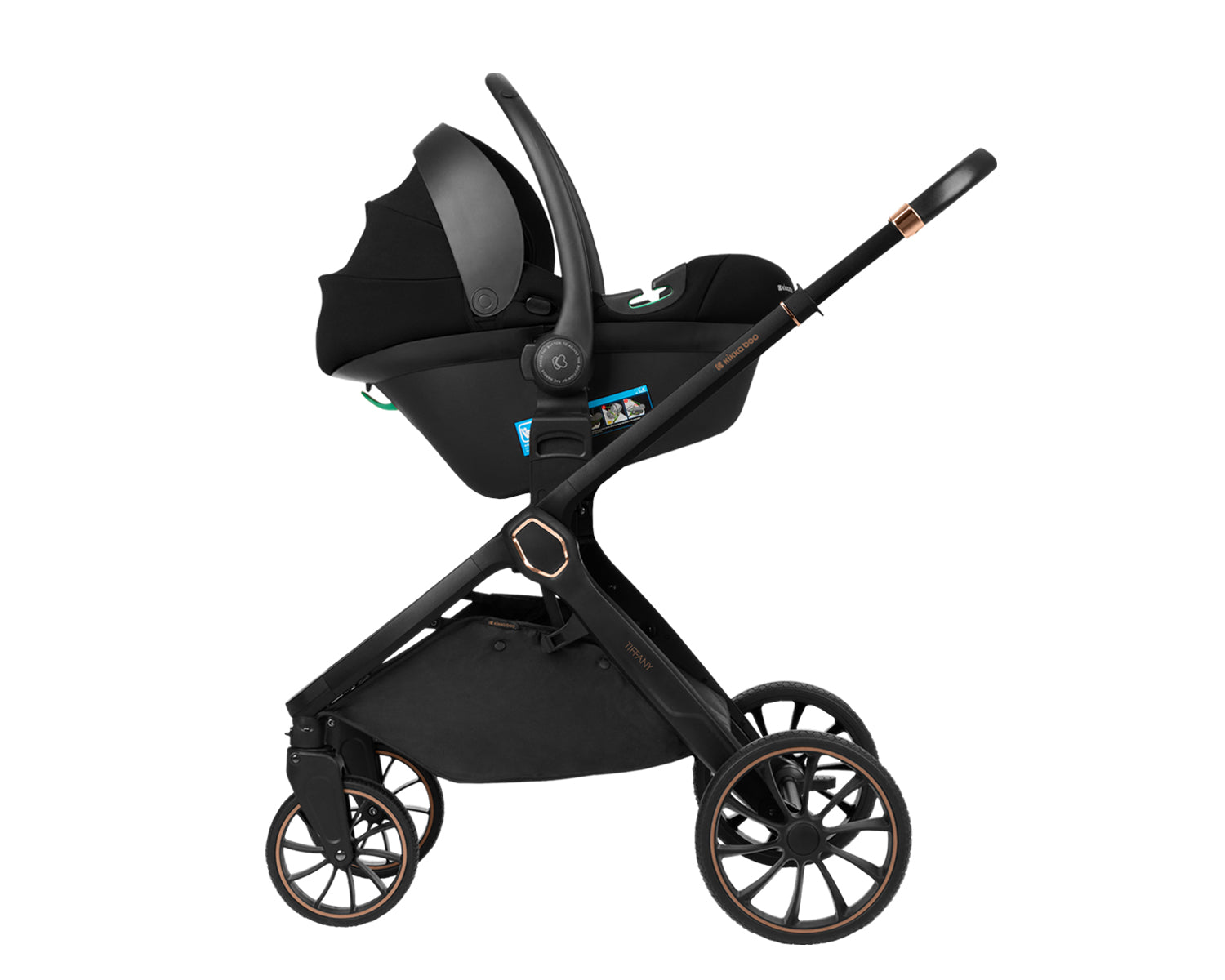 Комбинирана количка 2в1 с кош за новородено Tiffany Black 2024 by Kikkaboo