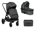 Комбинирана количка 2в1 с кош за новородено Tiffany Dark Grey 2024 by Kikkaboo