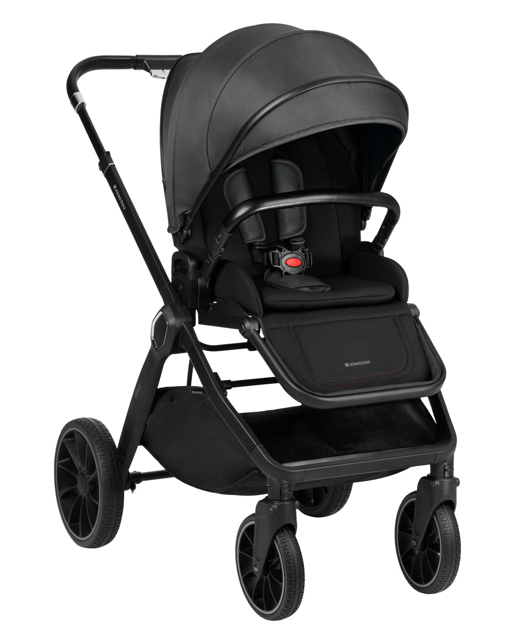 Комбинирана количка 2в1 с кош за новородено Tiffany Dark Grey 2024 by Kikkaboo