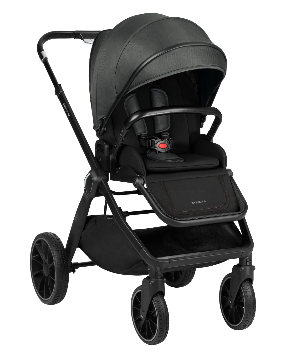 Комбинирана количка 2в1 с кош за новородено Tiffany Dark Grey 2024 by Kikkaboo