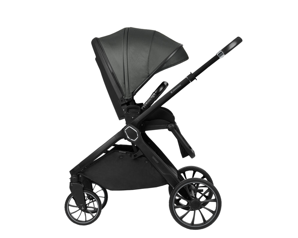 Комбинирана количка 2в1 с кош за новородено Tiffany Dark Grey 2024 by Kikkaboo