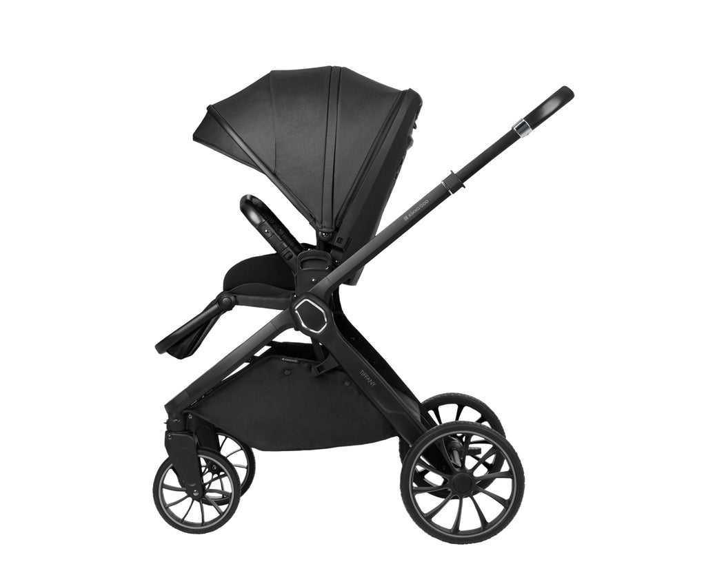 Комбинирана количка 2в1 с кош за новородено Tiffany Dark Grey 2024 by Kikkaboo