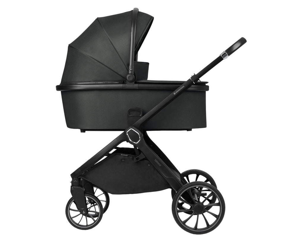 Комбинирана количка 2в1 с кош за новородено Tiffany Dark Grey 2024 by Kikkaboo
