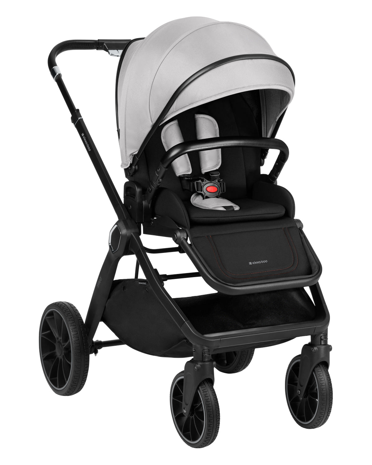 Комбинирана количка 2в1 с кош за новородено Tiffany Light Grey 2024 by Kikkaboo