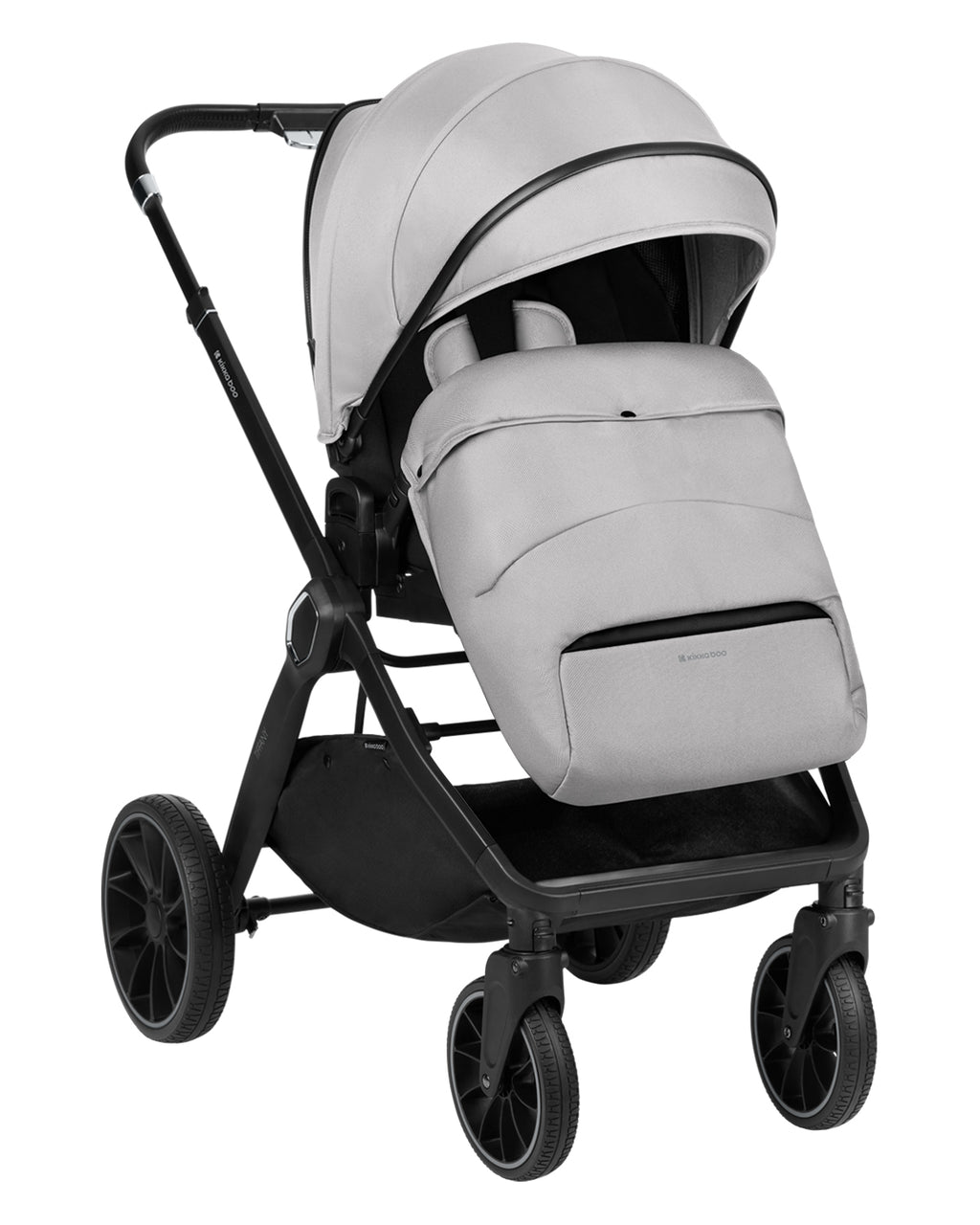 Комбинирана количка 2в1 с кош за новородено Tiffany Light Grey 2024 by Kikkaboo