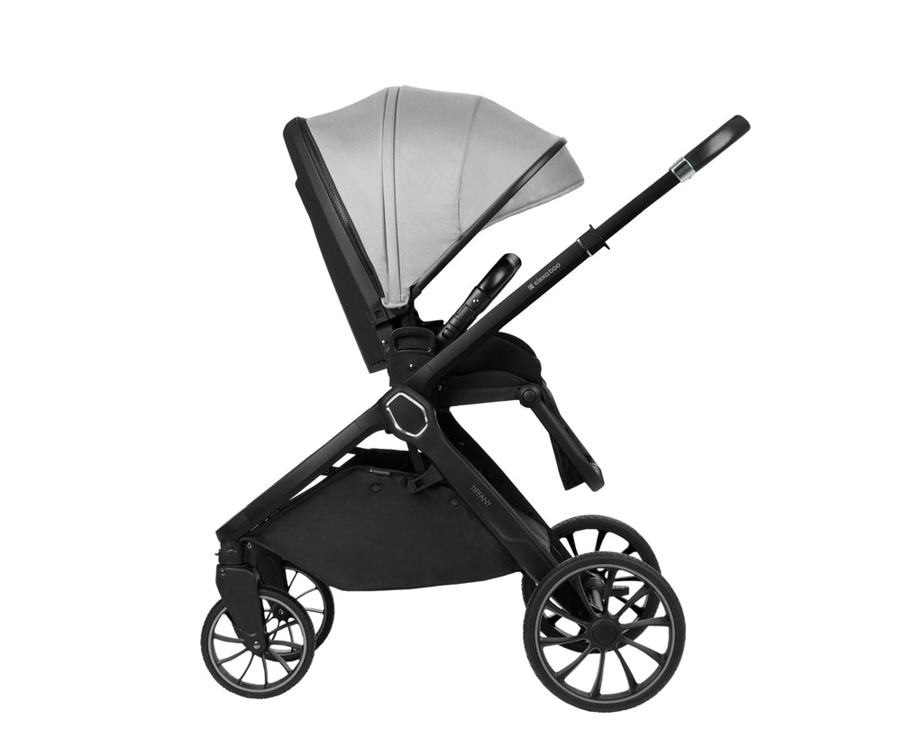 Комбинирана количка 2в1 с кош за новородено Tiffany Light Grey 2024 by Kikkaboo