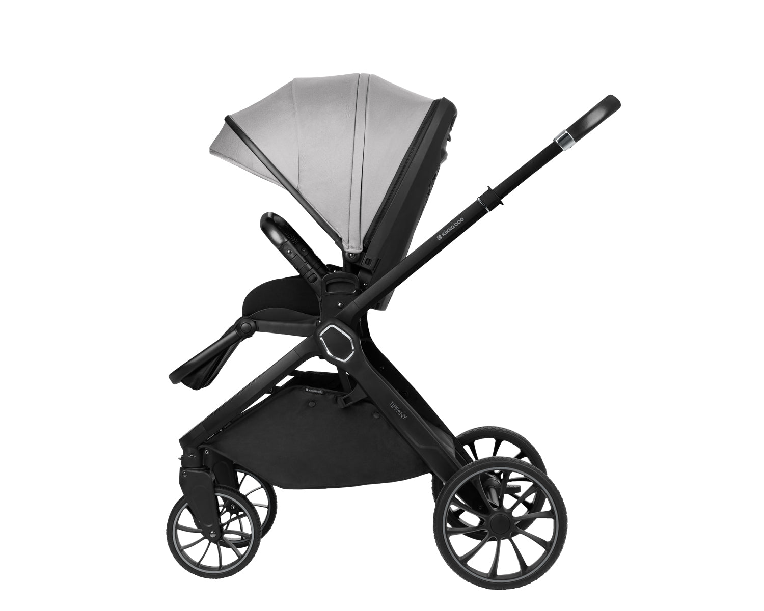 Комбинирана количка 2в1 с кош за новородено Tiffany Light Grey 2024 by Kikkaboo