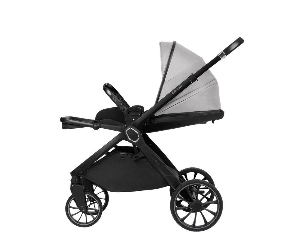 Комбинирана количка 2в1 с кош за новородено Tiffany Light Grey 2024 by Kikkaboo