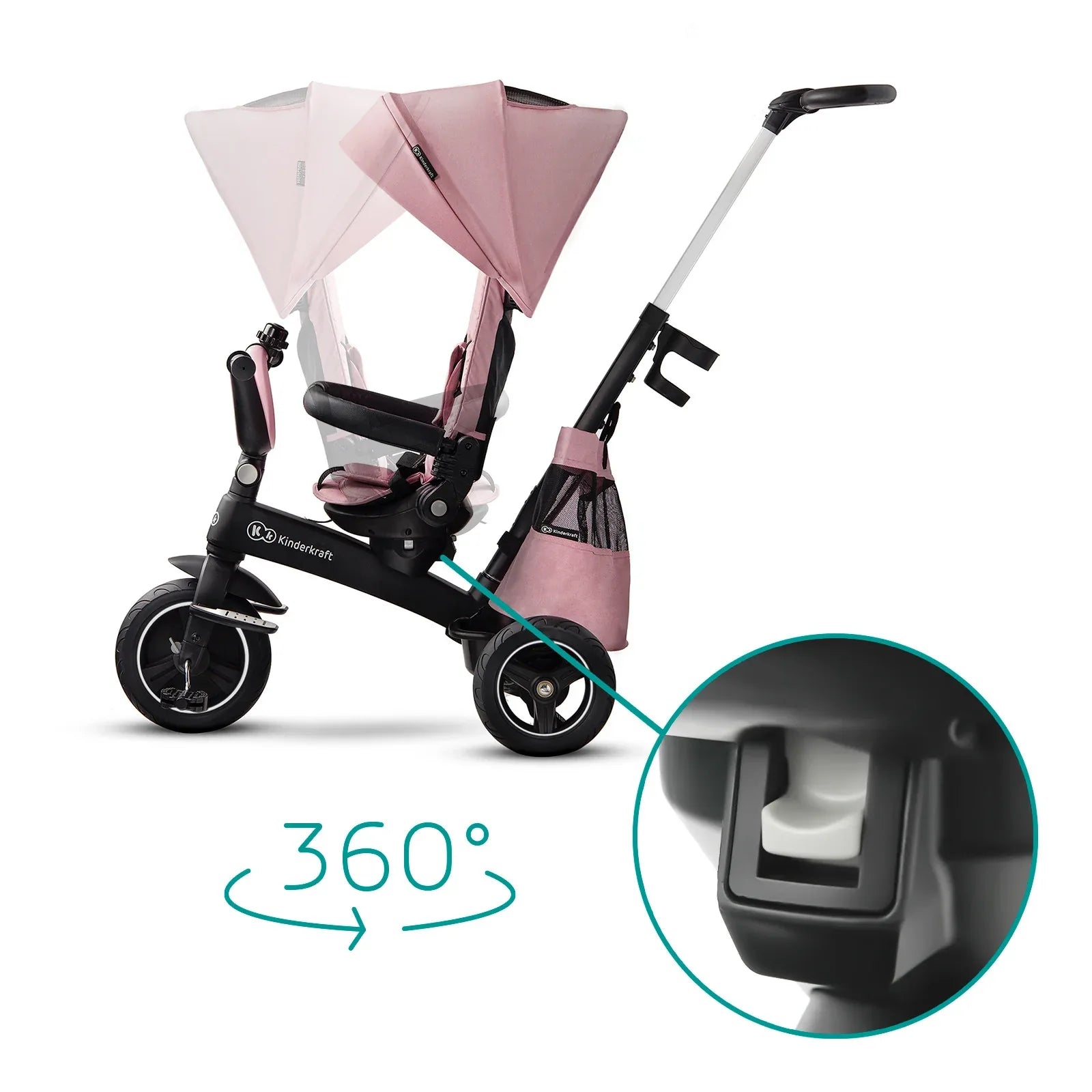 KinderKraft EASYTWIST розова триколка KKRETWIPNK by KinderKraft