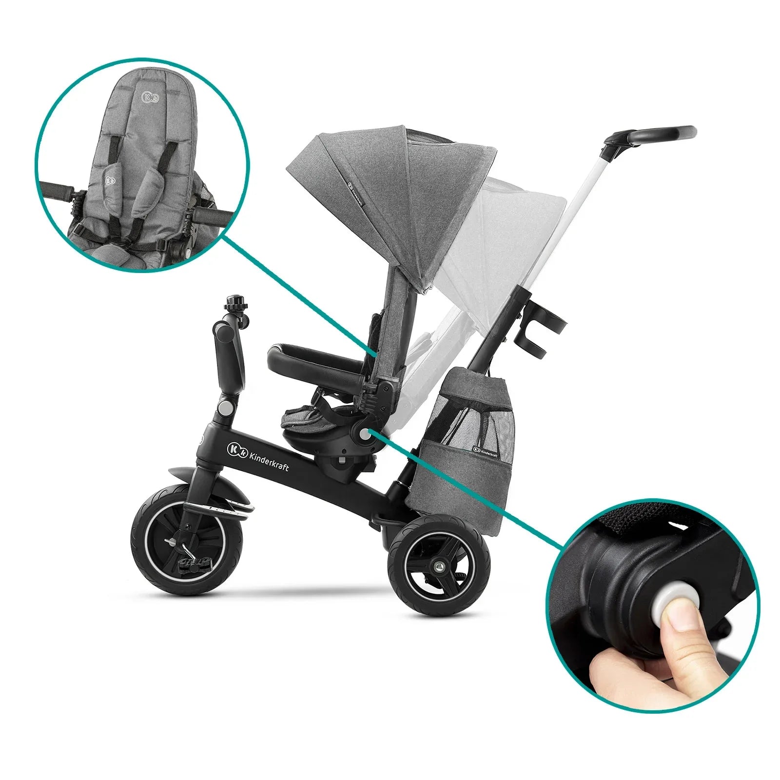 KinderKraft EASYTWIST сива триколка KKRETWIGRY by KinderKraft