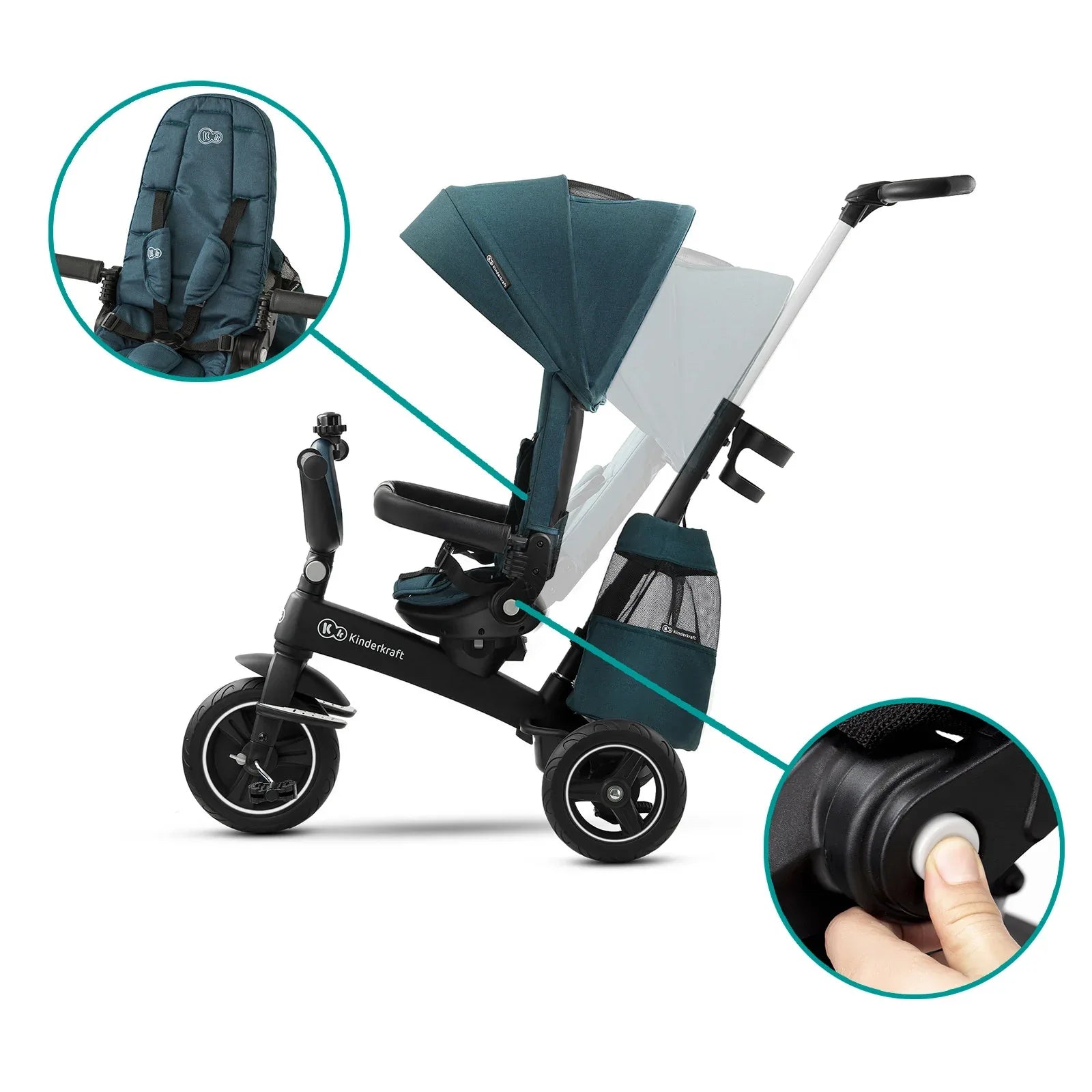 KinderKraft EASYTWIST зелена триколка KKRETWIGRE by KinderKraft