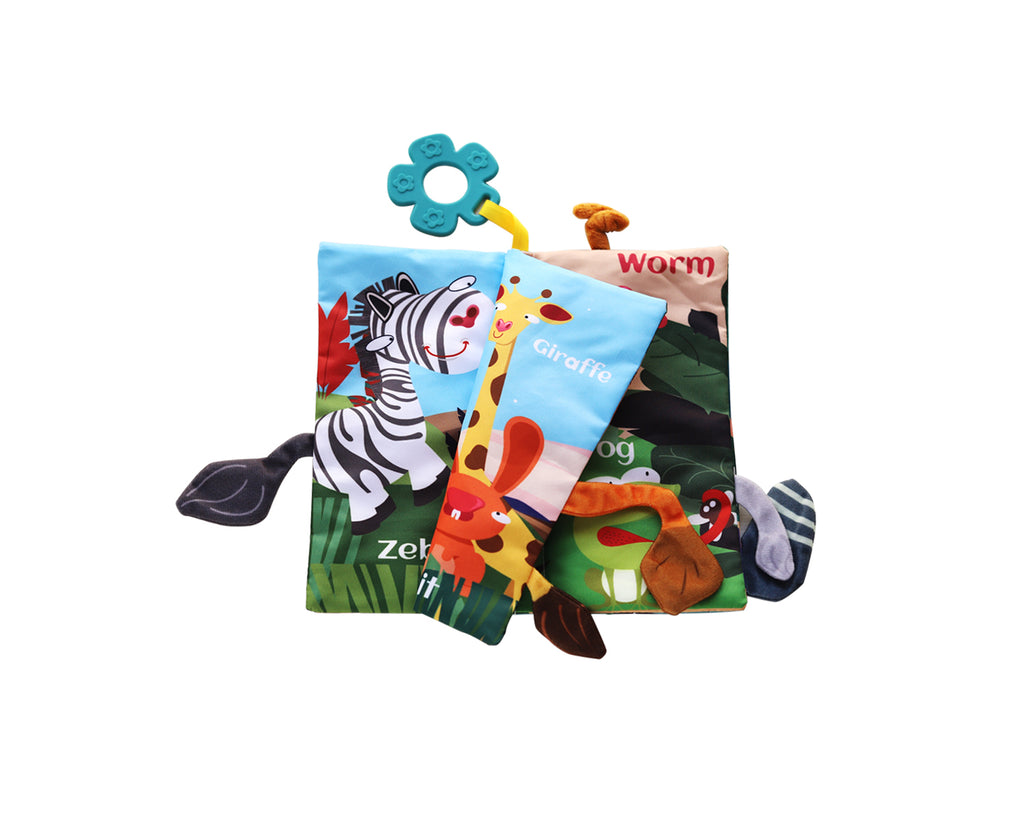Образователна текстилна книжка с чесалка Wild Animals by Kikkaboo