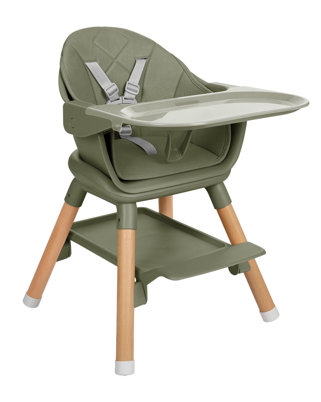 Стол за хранене 6в1 Woody Army Green 2024 by Kikkaboo